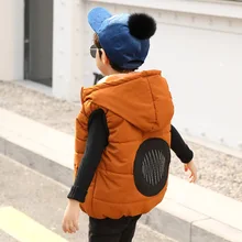 Жилет для мальчиков осень-зима г. Детский зимний хлопковый жилет в западном стиле детская верхняя одежда хлопковое Пальто Куртка с капюшоном для студентов