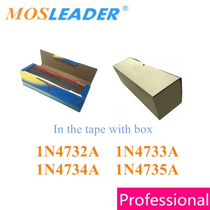 Mosleader 2500 шт. DO41 1N4732A 1N4733A 1N4734A 1N4735A 4 7 в 5 1 В 6 2 1N4732 1N4733 1N4734 1N4735 ленте и коробке|Запасные