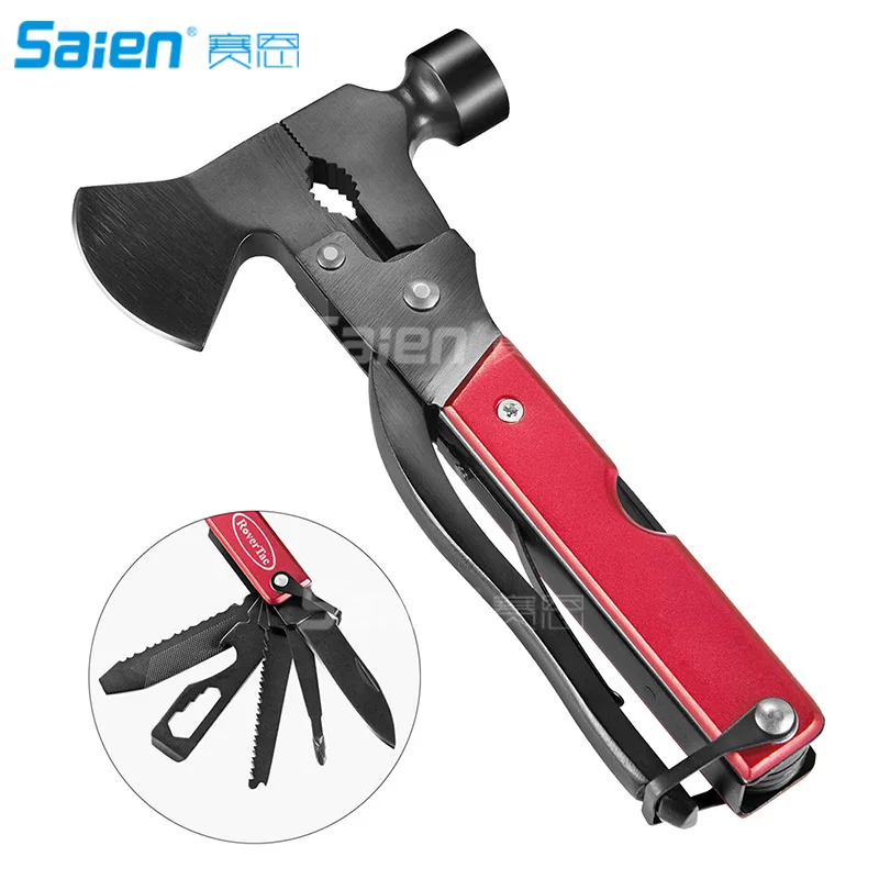 

18-in-1 Hammer Tool,Gifts for Men,Foldable Black Oxide Multitool, Portable Stainless Steel Durable Hatchet,for Emergency Escape