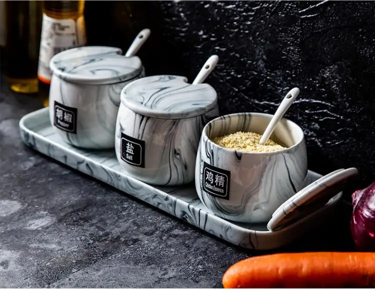 Кухонные инструменты для приправ мраморная керамическая банка для приправ бутылка для соли и перца кухонные инструменты для приготовления пищи банка для приправ солонка