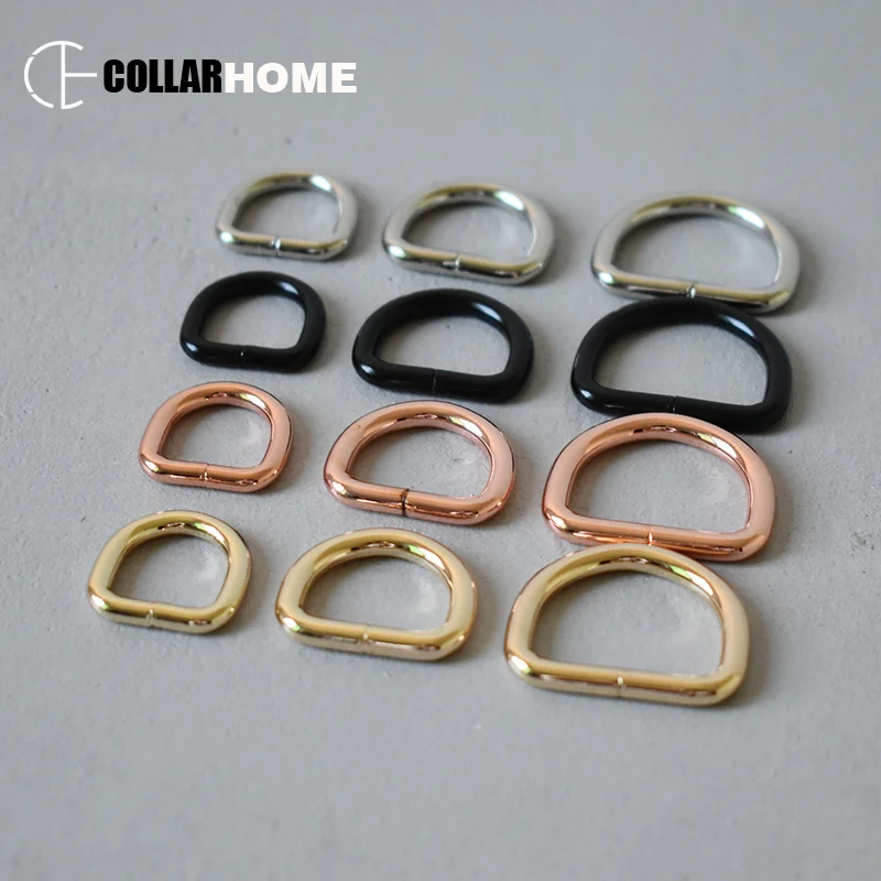 10pcs 15mm 20mm 25mm metal D rings Non-Welded webbing dog collar backpack outdoor bag straps belt buckle DIY sewing accessory