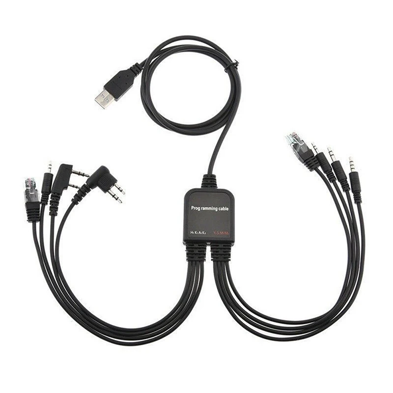 Practical Durable 8 In 1 USB Programming Cable For JIEKE Motorola HYT ICOM BAOFENG Walkie Talkie Parts Accessories