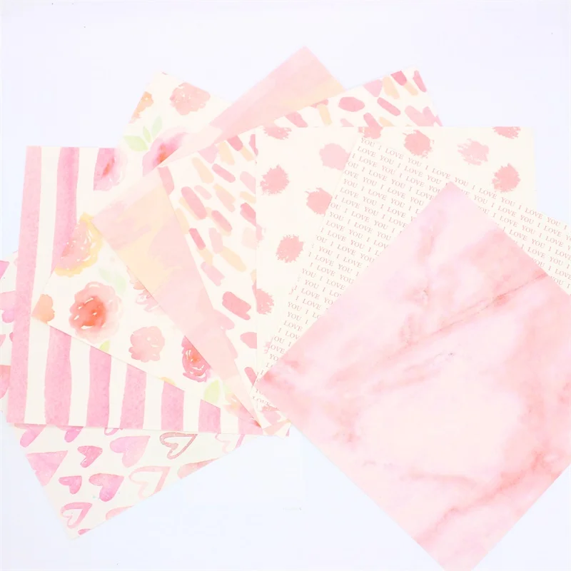 

KSCRAFT 16pc Pink Love Scrapbooking Pads Paper Origami Art Background Paper Card Making DIY Scrapbook Paper Craft