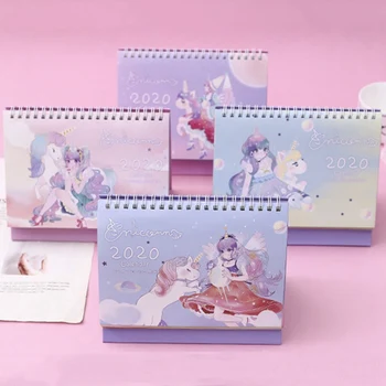

Color Drawing 2020 Fresh Cartoon Mini Unicorn Desktop Paper Calendar dual Daily Scheduler Table Planner Yearly Agenda Organizer