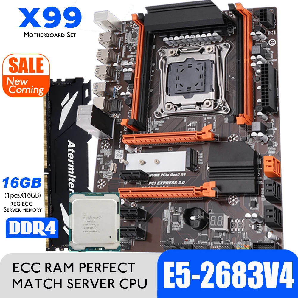 Atermiter X99 Turbo เมนบอร์ด Intel XEON E5 2683 V4 1 ...