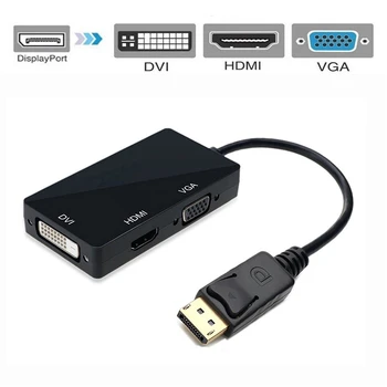 

1.2a to 4K HDMI Dual Link DVI VGA Passive Adapter 4 in 1 with Audio 1Pcs