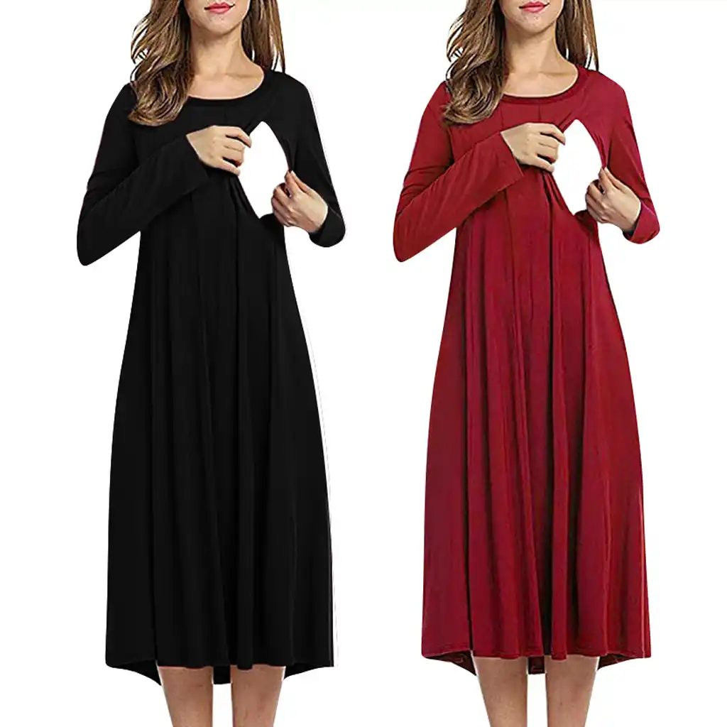 Long sleeve breastfeeding dress Clearance