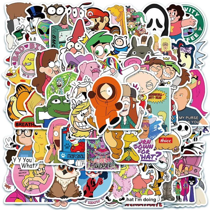 10/30/50 PCS Latest Cartoon Character Collection Graffiti Stickers Waterproof Suitcase Guitar Toy Decoration Stickers Wholesale