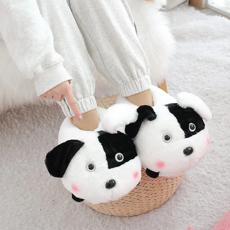 Hot New Lovely Animal Dog Pig Moose Plush Toys Stuffed Cute Pillow Warm Women Indoor Shoes for Girl Adult Winter Christmas Gifts