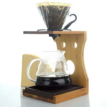 

V60 Bamboo Coffee Dripper Stand Brewing Stand Holder Household Drip Paper Holder Set