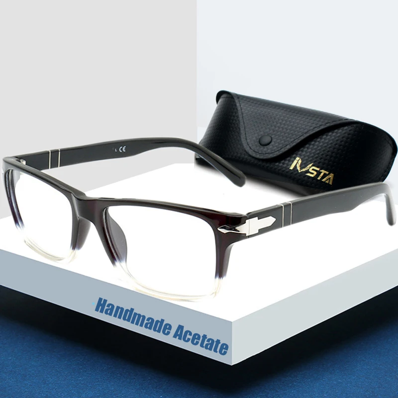 

IVSTA Acetate Glasses Men Myopia Spectacle Prescription Nerd 3060-V 9028 Italy Brand Designer Luxury Computer anti blue light