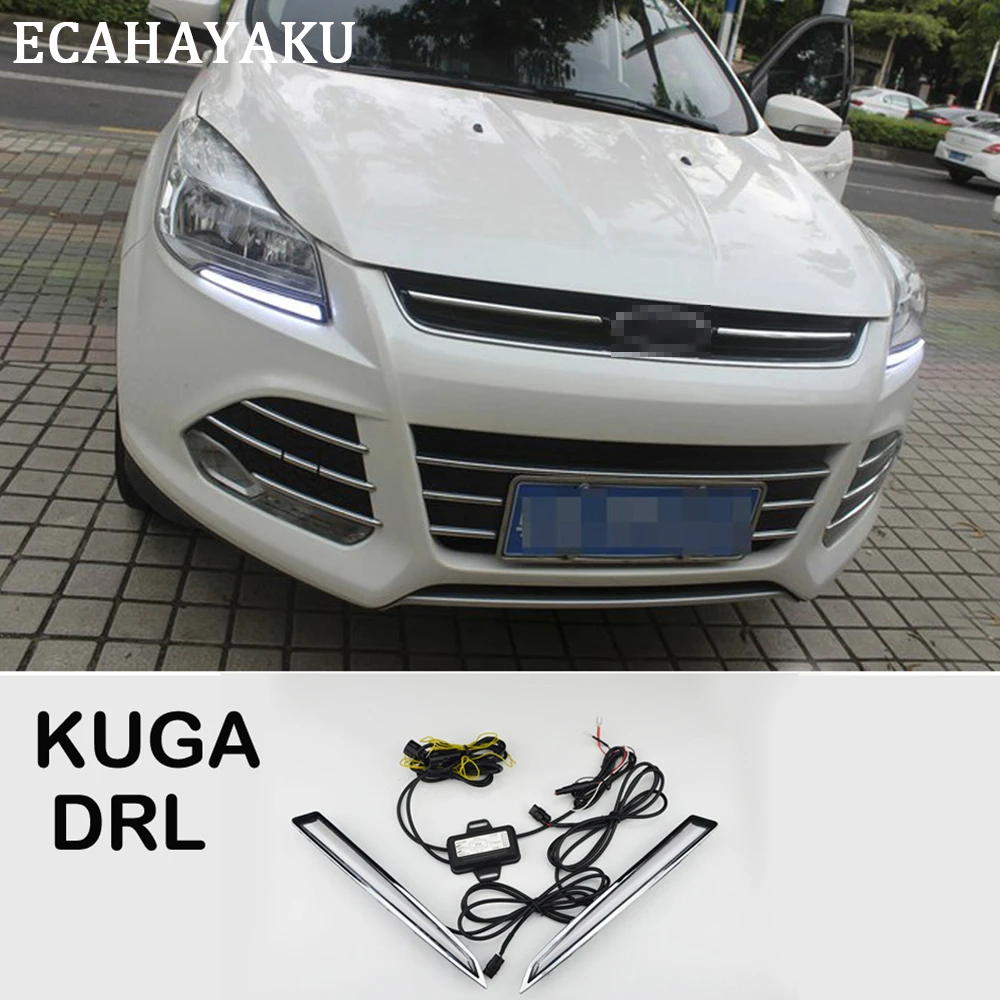 ECAHAYAKU дневные ходовые огни светильник для Ford Kuga Escape 2013 2014 2015 2016 левый и правый
