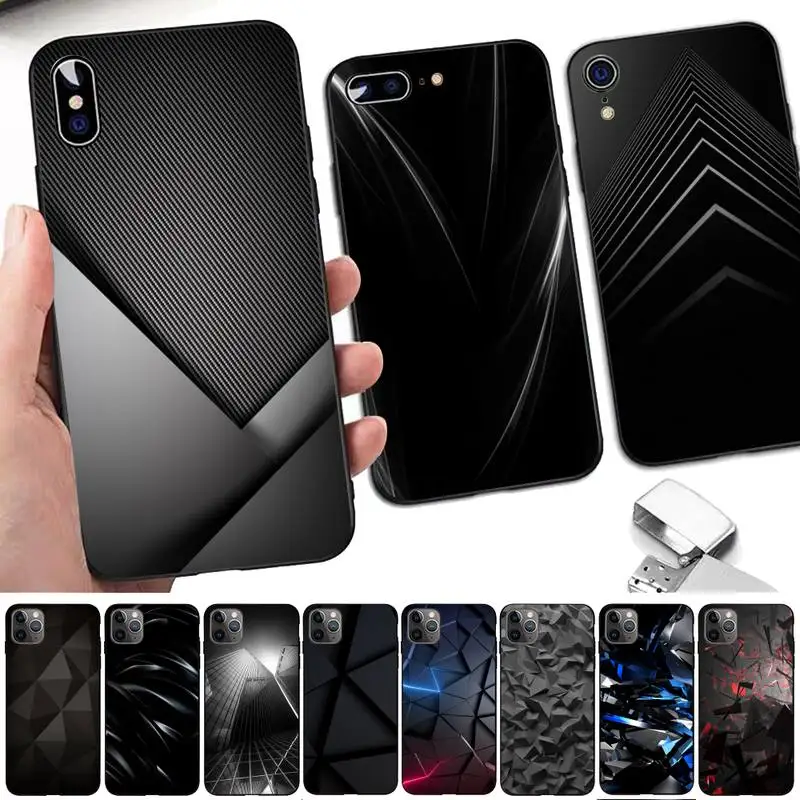 Чехол для iphone 13 8 7 6 6S Plus X 5S SE 2020 XR 11 12 pro XS MAX с абстрактным рисунком черный |