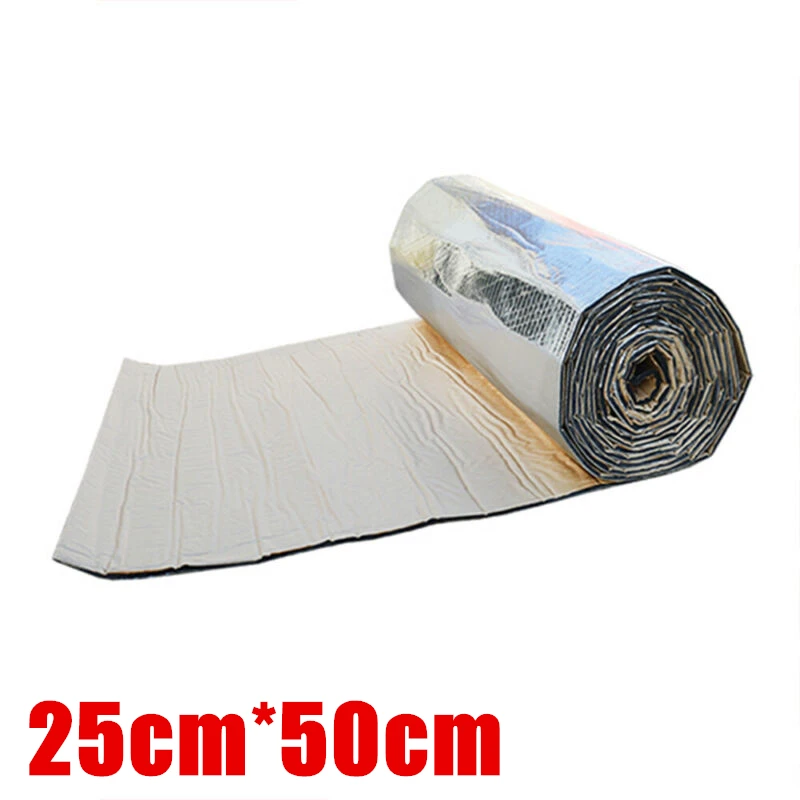 

25*50cm Car Interior Soundproof Pad Deadening Mat Firewall Insulation Audio Insulator Double Side Rubber Foam Foil Soundproof