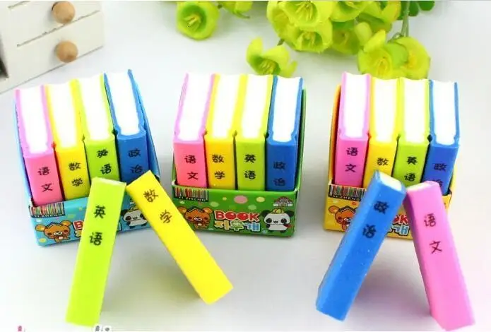 4 шт./лот креативная Корейская Канцелярия ластик gomas de borrar книги стиль Gomme kawaii Ластики для детей резиновые goma de borrar 00620