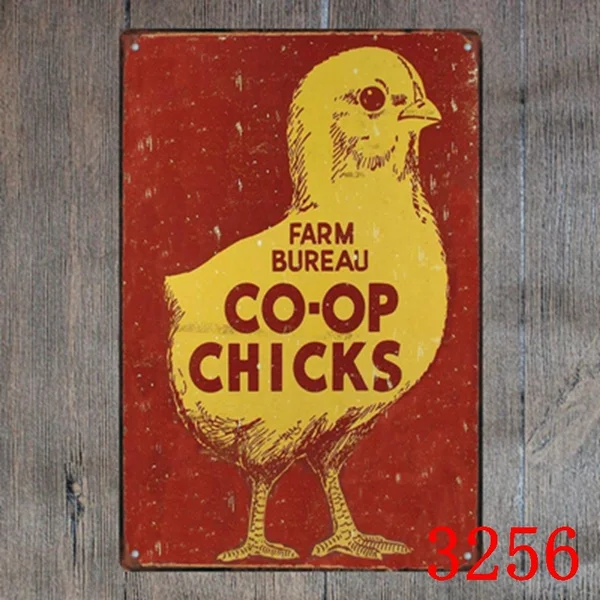 farm bureau co-op chicks metal Tin Sign 20*30 cm sticker Decor Bar Pub Home Vintage Retro Poster comic | Дом и сад