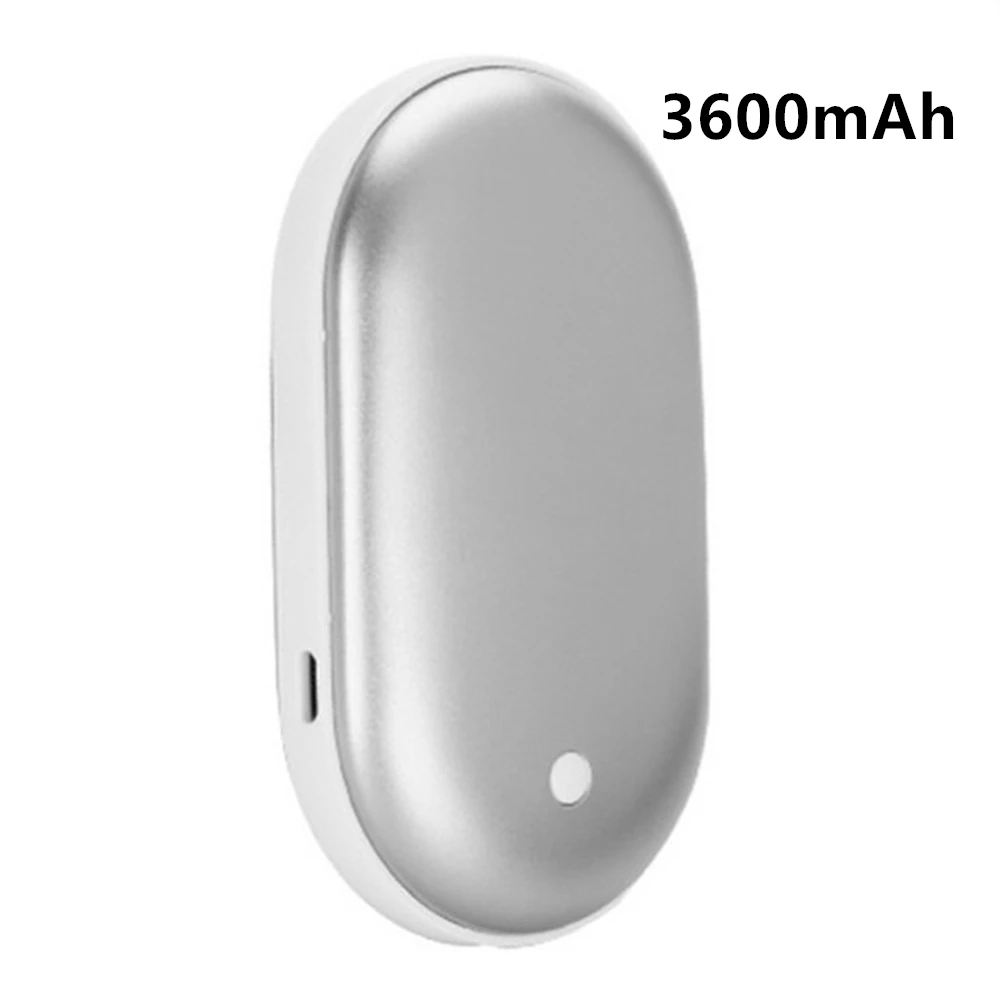 Silver 3600mAh Внешний аккумулятор грелка для рук USB перезаряжаемая грелка для рук портативная электрическая грелка Нагреватель долговечная карманная мини-грелка быстрый нагрев - Цвет: Silver 3600mAh
