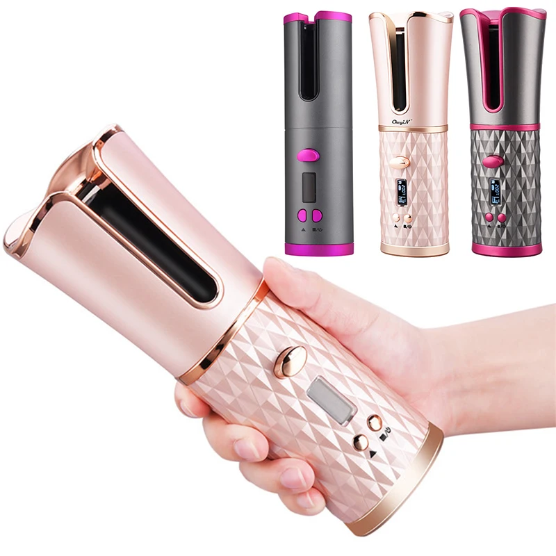 Automatic Hair Curling Roller Unbound Cordless Hair Curler Ceramic Professional Rechargeable Curling Iron Auto Hair Waver Roller