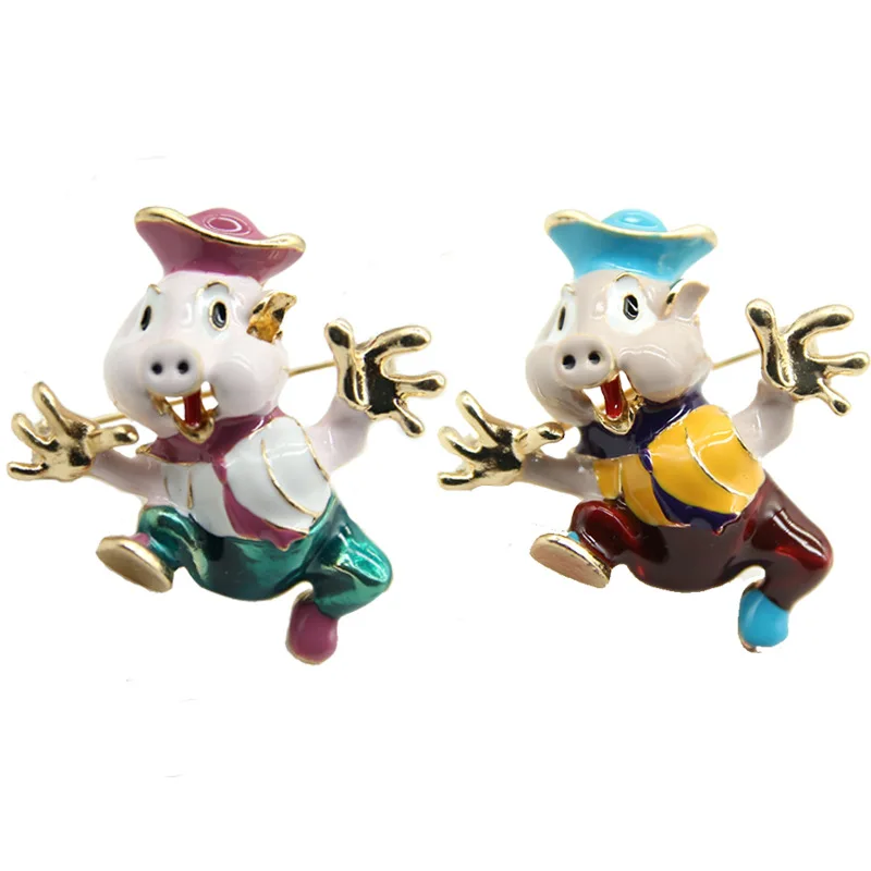 

KingDeng Brooches Cartoon Pig Women Cute Accessories Jewelry Enamel Pins Lapel Pin Kids Trendy Gifts Personalized Men Alloy