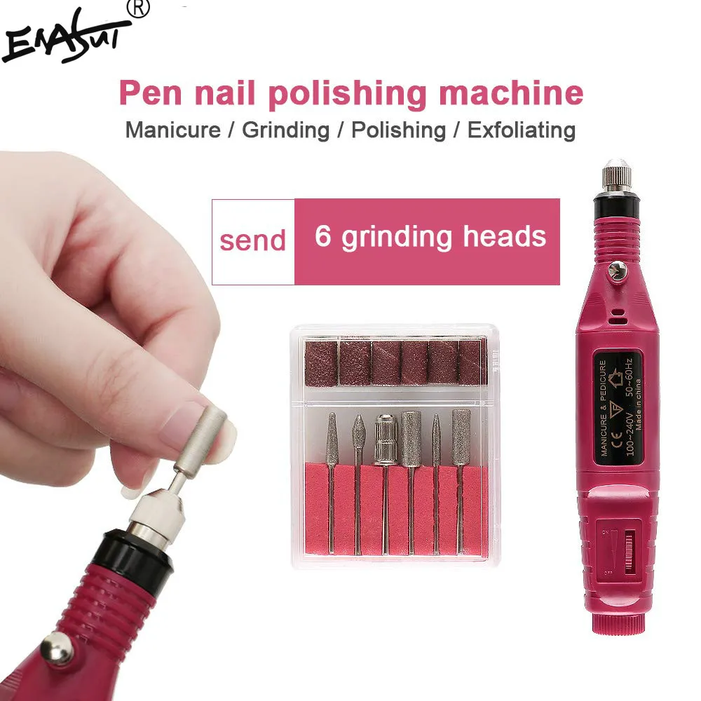 

Electric Nail Drill Set Handpiece File Grinder Manicure Tools 100v-240v with Original 6 Different Types of Grinding Heads