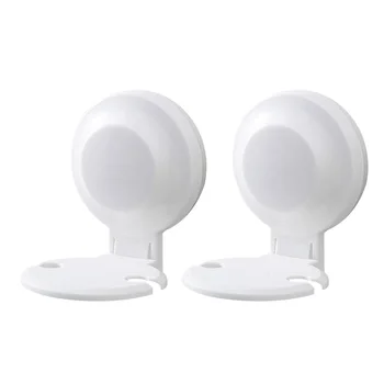 

2pcs Space Saving For Bathroom Toothbrush Holder Wall Mounted Display Rack Toilet Suction Cup Reusable No Drilling Stand Storage