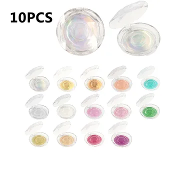 

10pcs Empty Round False Eyelashes Case Plastic Eye Lashes Box Container Holder Compartment Crystal Multi-color Bottom Box