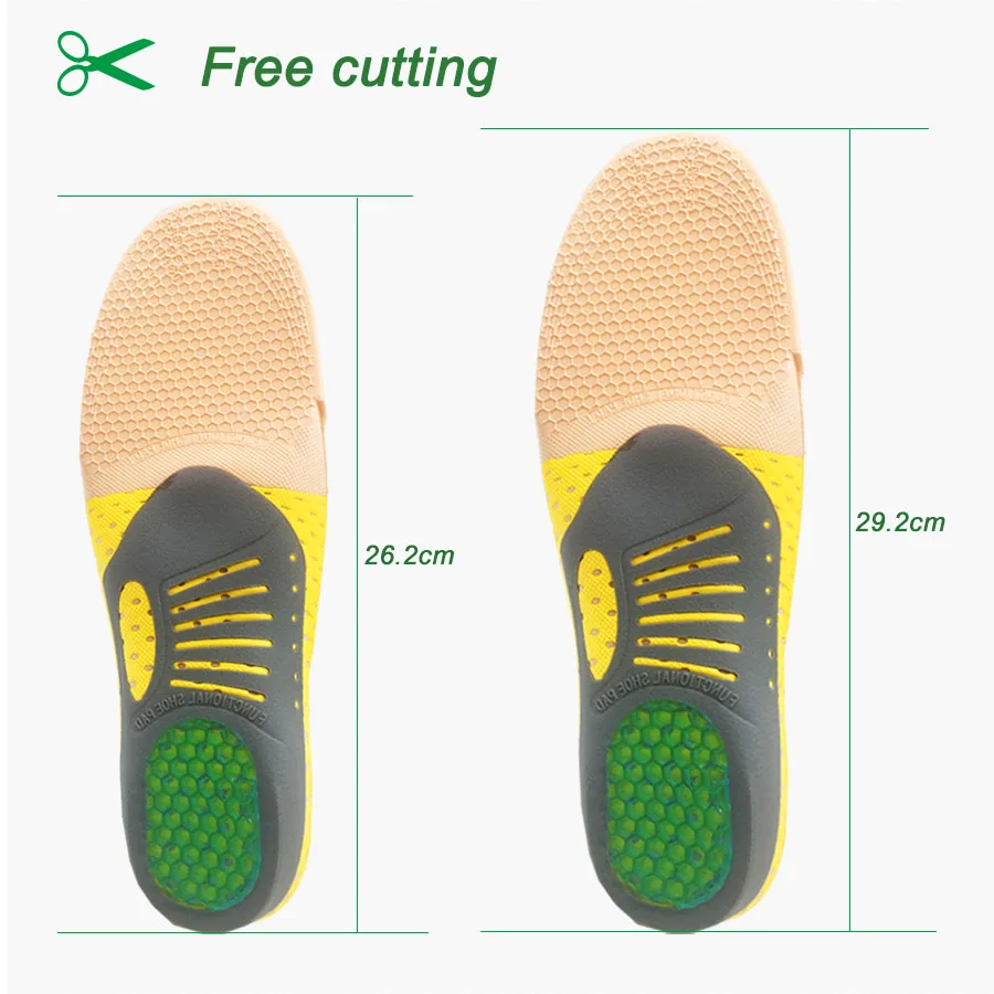 VAIPCOW PVC Orthopedic Insoles orthotics Insole for Flat Foot 3D Arch Support Health Sole Pad for plantar fasciitis Feet Care