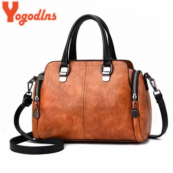 

Yogodlns Fashion Women Handbags PU Leather Totes Bag Top-handle Crossbody Bag Shoulder Bag Lady Simple Style Bag