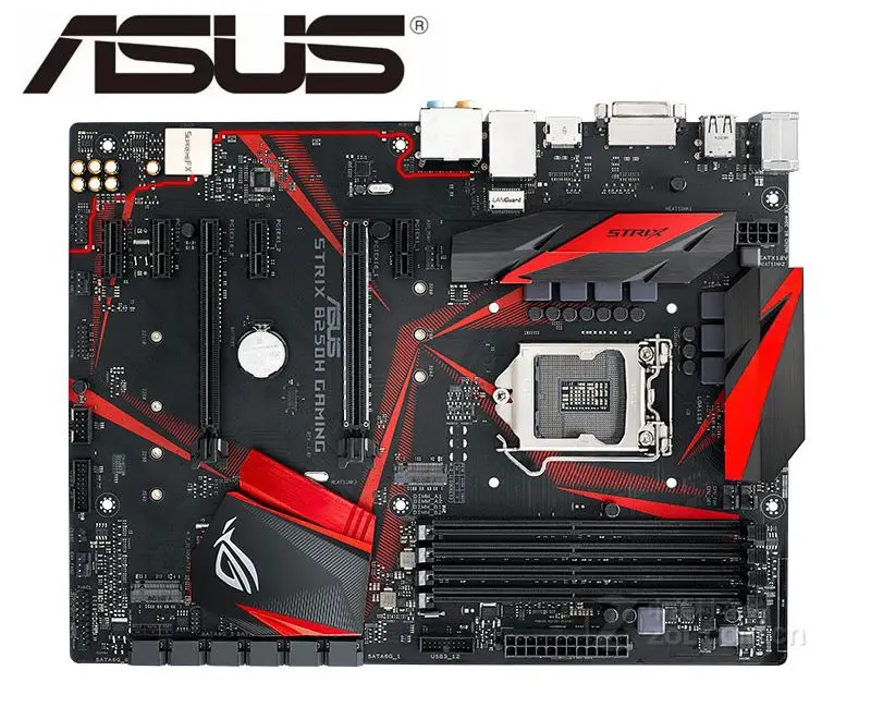 Hot Deal Asus ROG STRIX B250H GAMING DDR4 LGA 1151 B250 Desktop Motherboard 64GB USB2.0 USB3.0 DVI HDMI USED motherboard MAINBOARD