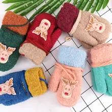 1 пара милые рождественские детские перчатки с героями мультфильмов теплые зимние и осенние женские перчатки для мальчиков вязаные плотные детские митенки для пальцев