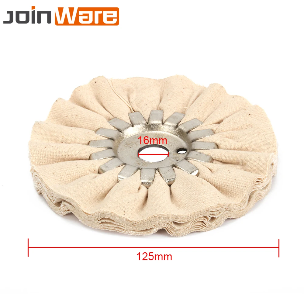 125mm Cotton Airway Buffing Wheel Polishing Pad Cloth Disc with Iron Center Compound Tool 16 Plys 16mm Bore | Инструменты