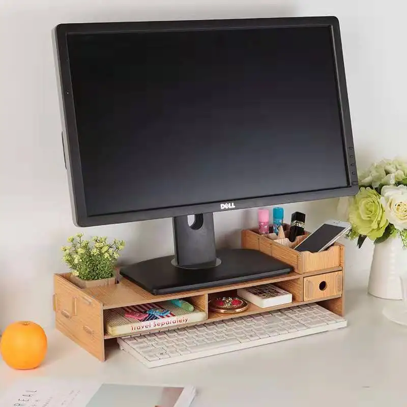 Многофункциональная настольная подставка для монитора, компьютерный экран, стояк, деревянная полка, крепкая подставка для ноутбука, настольный держатель для ноутбука, телевизора