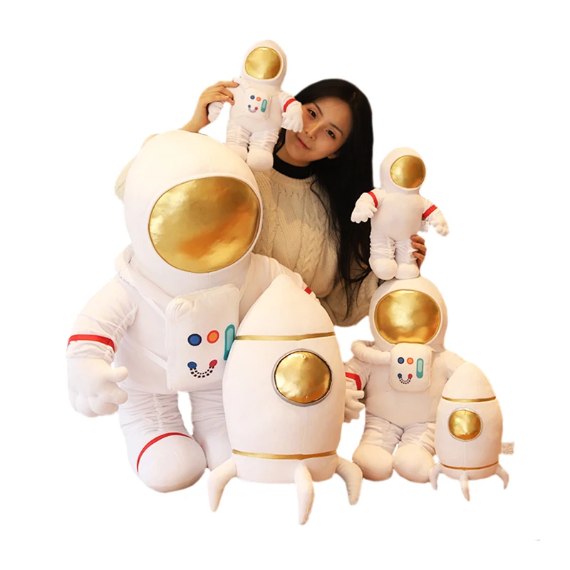 

30/60cm Simulation Spaceship Astronaut/Rocket Plush Toy Stuffed Science Fiction Pillow Boy Model Cushion Home Decor Kid Gifts