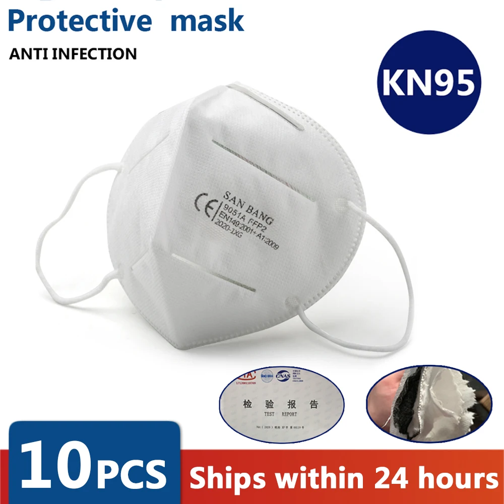 

5/10PCS N95 Mask CE Non-woven Anti Flu AntiInfection Masks Particulate Respirator PM2.5 Same Protective as KF94 FFP2 FFP3