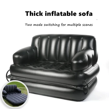 

Household indoor inflatable lazy sofa black thickening increase PVC outdoor outdoor folding portable inflatable sheets double