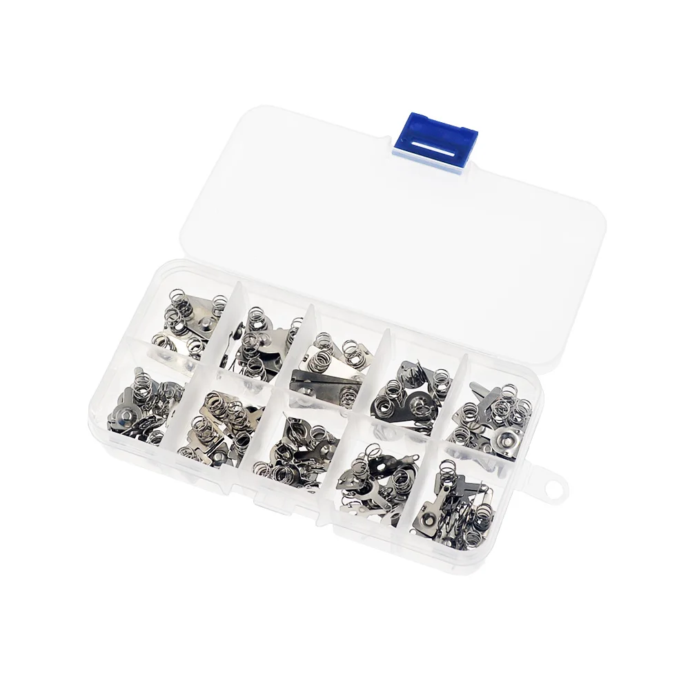 battery contact plate 10 Types Replacement Metal Batteries Spring Contact Plate Silver For AA AAA Batteries
