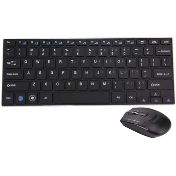 

2.4G Mini Wireless Keyboard and Mouse Combo Alloy Panel Keyboard and Mouse Set for PC Laptop