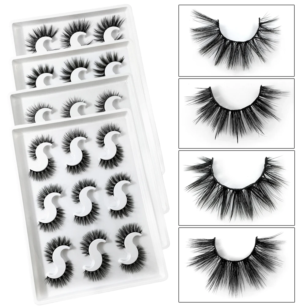 

CLOTHOBEAUTY 9 Pairs 3D Mink Lashes Natural False Eyelashes Makeup Eyelashes Extension Dramatic Volume faux mink Lashes in bulk