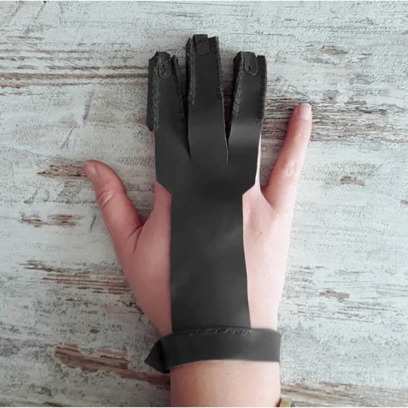 3 Finger American Archers Leather Right Hand Glove in 3 colors And In All Sizes 