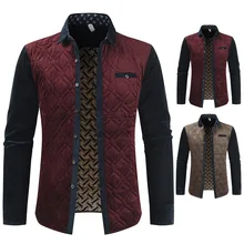 Осенняя и зимняя новая стильная куртка с ромбовидным принтом мужская повседневная куртка плюс бархатная Повседневная куртка большого размера