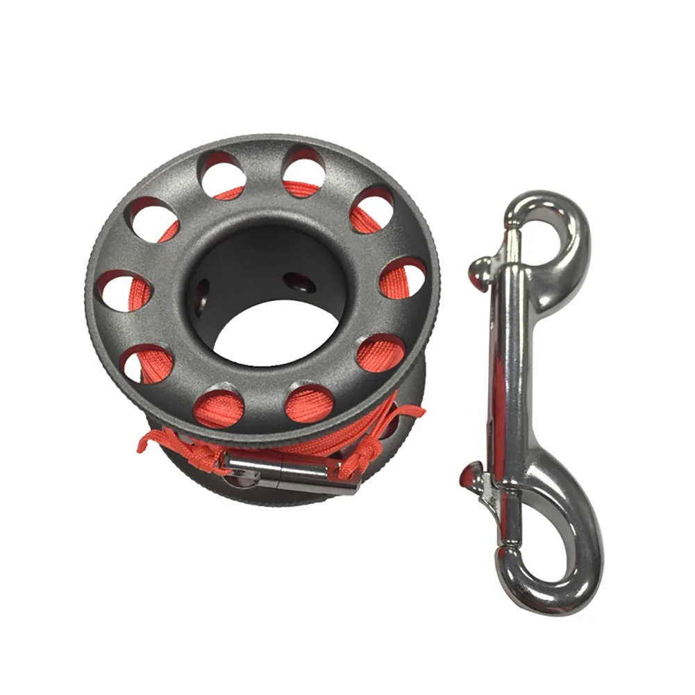 Drift Practical Safe Equipment Sports Scuba Spool Finger Reel Snap Hook Swimming Diving Professional Accessories Bolt Cave - Цвет: Grey 15m