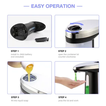 

Automatic Soap Dispenser Touchless Liquid Soap Dispenser Bathroom Kitchen Infrared Sensor Hand Washer Gel Hand Sanitizer Machine