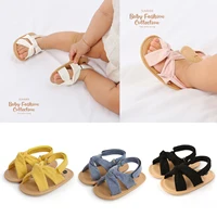 Toddler Girls Lovely Summer Bow Knot Sandals Cute Non-Slip First Walkers Infant Newborn Soft Sole Flat Rubber Shoes Size 0-12M 1