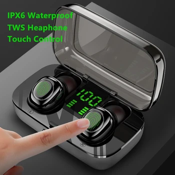 

TWS IPX6 LED Digital Bluetooth 5.0 Sport Wireless Headphone HIFI DSP CVC Noise Cancel Music Headset For Xiaomi Huawei Samsung