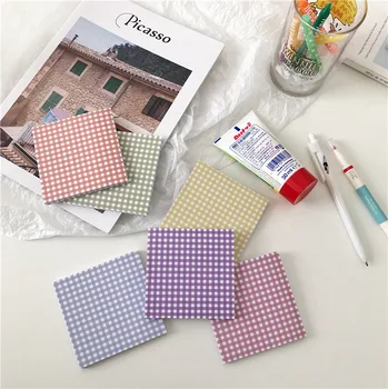 

50Sheets/Lot Kawaii Korean INS Candy Color Grid Memo Pad N Times Sticky Notes Portable Notepad School Office Supply