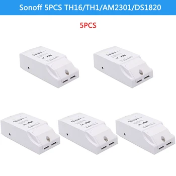 

5PCS Sonoff TH16 TH10 WiFi Smart Switch AM2301 Temperature Humidity Sensor DS1820 Waterproof Temperature Humidity Transmitter
