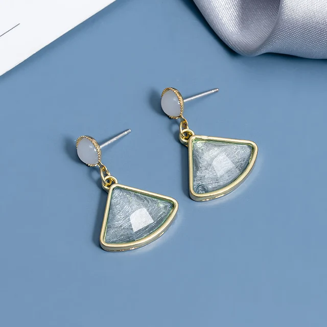 BLINLA 2021 New Korean Blue Geometric Acrylic Earrings for Women Fashion Bohemian Round Drop Earrings Party Brincos Jewelry Giuy Type 968