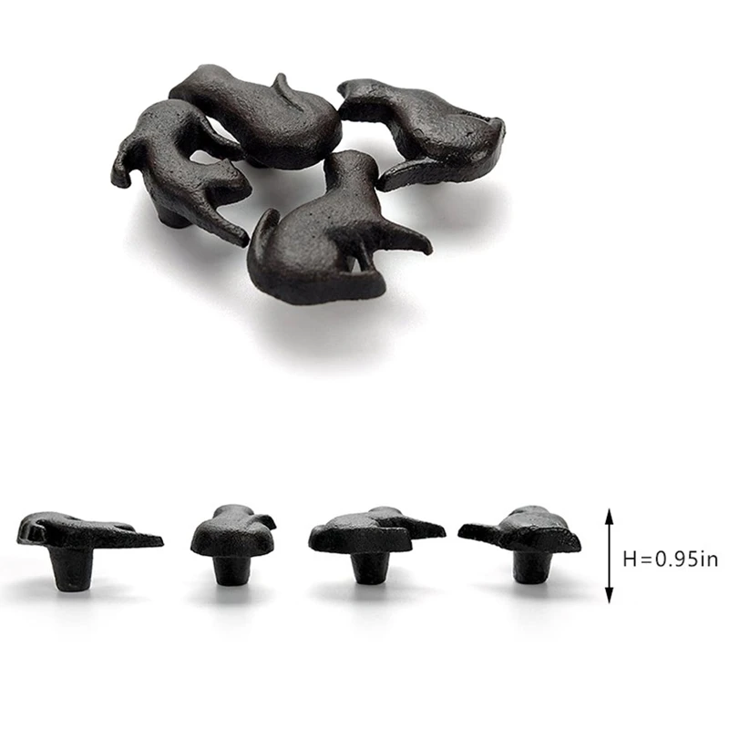 

Set Of 4 Cats Vintage Cast Iron Cabinet Furniture Knobs and Pulls Cupboard Door Handle,Kittens Creative and Lovely Home Decor,Bl