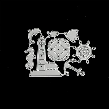 

1Pcs Embossing Folder Die Cuts Template Ocean Rudder Metal Cutting Dies For Scrapbooking DIY Album Cards Decoration