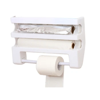 

Kitchen Organizer Paper Towel Holder Kitchen Shelf Cling Film Sauce Bottle Storage Rack Tin Foil Storage Accessories
